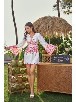 Verano By Tanya - White Danna Short Dress with Belt (Set of 2)