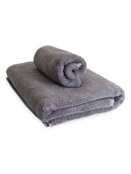 Heelium - Bamboo Towel, Soft, Absorbent & Odour Free, Grey (Set of 2)