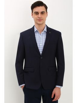 Allen Solly - Men Navy Blue Slim Fit Solid Formal Blazer