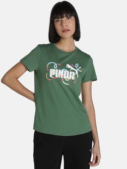 Puma - Graphic 5 Women Green T-shirt