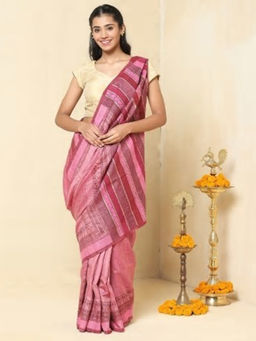 Fabindia - Silk Tussar Printed Khari Sari