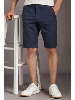 Louis Philippe - Men Navy Solid Shorts