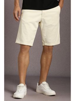 Louis Philippe - Men Beige Solid Shorts