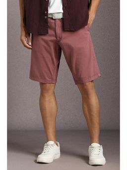 Louis Philippe - Men Maroon Solid Shorts