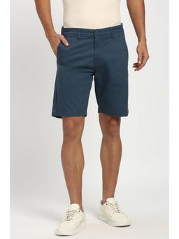 Peter England - Men Navy Solid Casual Shorts