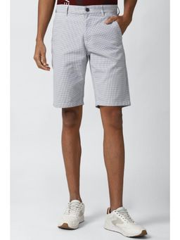 Peter England - Men Grey Check Casual Shorts