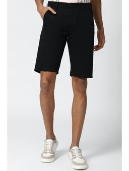 Peter England - Men Black Solid Casual Shorts