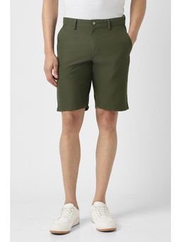 Van Heusen - Men Green Solid Casual Shorts