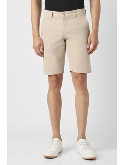 Van Heusen - Men Beige Solid Casual Shorts