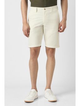 Van Heusen - Men Beige Solid Casual Shorts