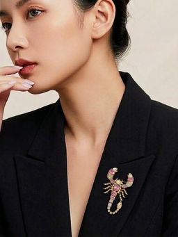 Treemoda - Elegant Victorian Plating Scorpion Brooch-Multi-Color
