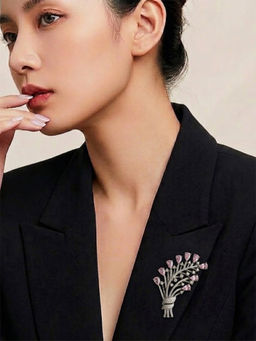 Treemoda - Designer Victorian Plating Pink Brooch