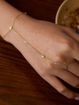 ZAISHA - Lumi Line Hand Chain - 18K Gold Plated-Silver