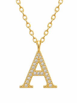 ZAISHA - Dainty Initials Necklace A-Silver