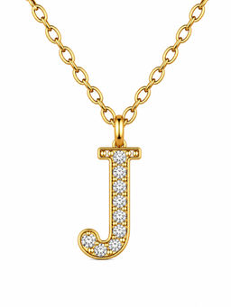 ZAISHA - Dainty Initials Necklace J-Silver