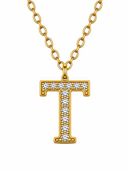 ZAISHA - Dainty Initials Necklace T-Silver