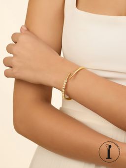 Isharya - Gold Spiked Cuff 18Kt Gold Plated