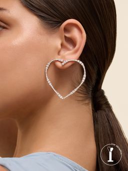 Isharya - Big Heart Drops In Rhodium Plated