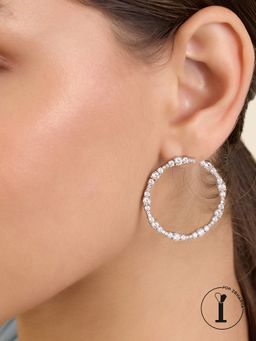 Isharya - Silver Circle Hoops In Rhodium Plated