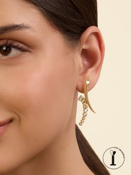 Isharya - Gold Spiked Drops In 18Kt Gold Plated