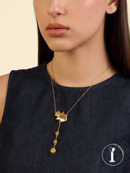 Isharya - Gold Hamsa Lariat In 18Kt Gold Plated