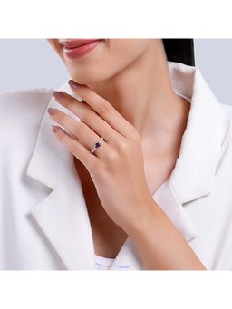 GIVA - Women 925 Silver Purple Amethyst Crown Ring (12)