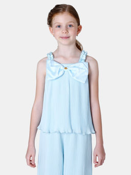One Friday - Aqua Pleated Top