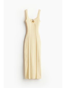 H&M - Women Yellow Metal-Detail Bodycon Dress