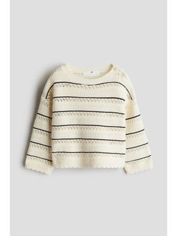 H&M - Girls Beige Pointelle-Knit Cotton Jumper