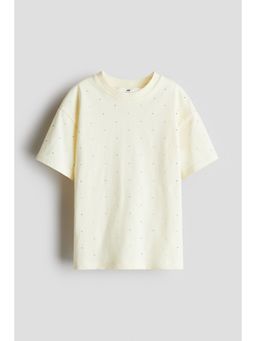 H&M - Girls Yellow Rhinestone-Embellished T-Shirt