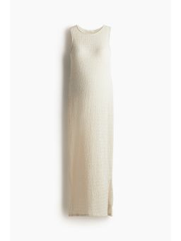 H&M - Women Beige Mama Textu Jersey Dress