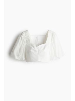 H&M - Women White MAMA Cropped Top