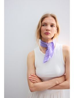 H&M - Women Purple Patterned Cotton Scarf