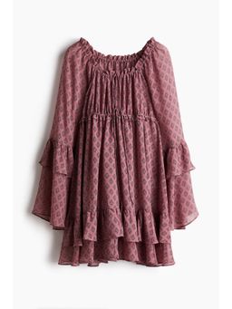 H&M - Women Pink Flounced Chiffon Dress