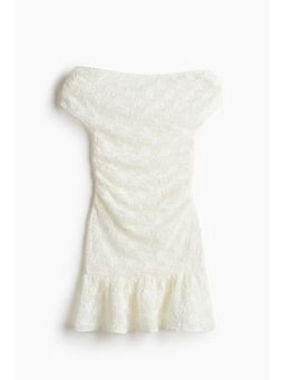 H&M - Women White Draped Off-The-Shoulder Dress