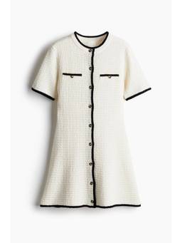 H&M - Women White Textured-Knit Dress