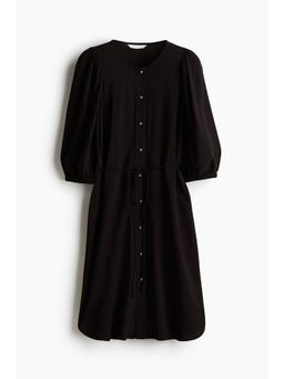 H&M - Women Black Puff-Sleeved Dress