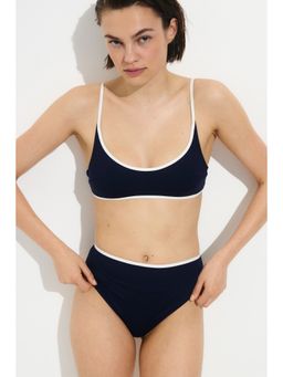 H&M - Women Blue High Waist Cheeky Bikini Bottoms