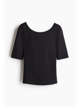 H&M - Women Black Ballerina-Neckline Top