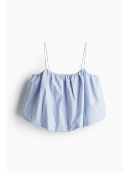 H&M - Women Blue Bubble-Hem Strappy Top