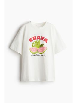 H&M - Women White Print-Motif T-Shirt