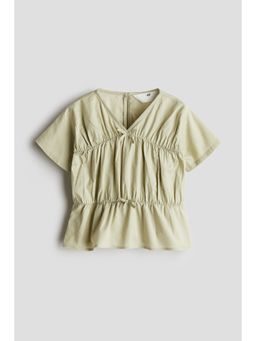 H&M - Girls Green Peplum Cotton Blouse