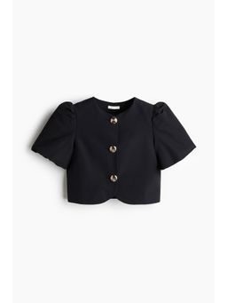 H&M - Women Black Puff-Sleeved Blouse