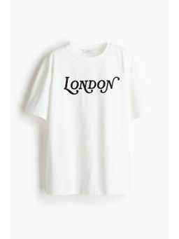 H&M - Women White Printed T-Shirt