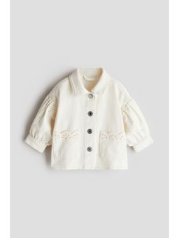 H&M - Girls White Broderie Anglaise-Detail Overshirt