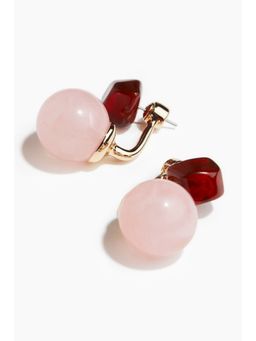 H&M - Women Pink Sphere-Detail Front And Back Earrings