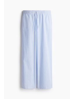 H&M - Women Blue Seersucker Drawstring Trousers