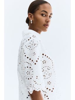 H&M - Women White Broderie Anglaise Cotton Shirt