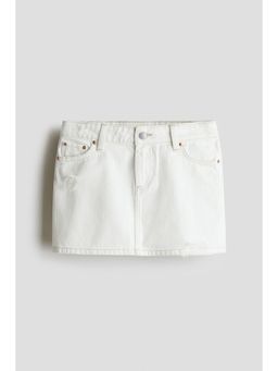 H&M - Girls White Worn-Out-Detail Denim Skirt