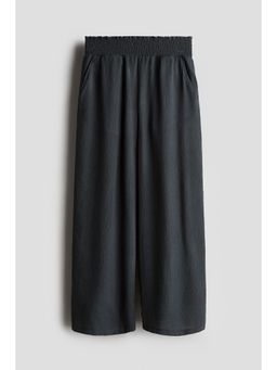 H&M - Girls Grey Smocked Crinkled Trousers